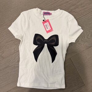 Edikted Kids White Tee with Black Bow
